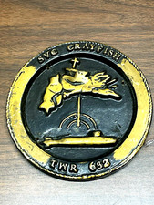 SVC Crayfish (TRW-682) Navy Torpedo Retriever Brass Metal Plaque Emblem *RARE picture