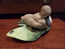 Vtg Boehm Cygnet Cygnus Olor Sharing Lily Pad w/Bug Porcelain Figurine 400-13 picture