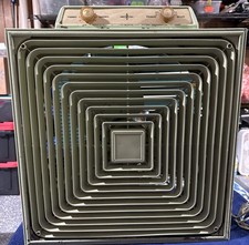 Vintage Lakewood Metal Box Fan Mid Century Modern Green picture