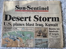 Sun-Sentinel Newspaper Jan 17 1991 Desert Storm Iraq picture