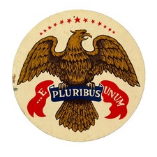 Vintage E Pluribus Unum Patriotic America Bald Eagle Sign Wall Decor 8” picture