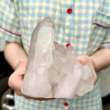 480g Natural Clear White Quartz Crystal Cluster Rough Healing Specimen 12 picture