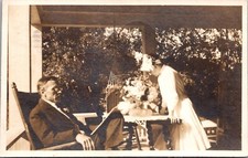 Real Photo Postcard People on a Porch in Pasadena, California picture