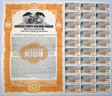 ~1933 LINCOLN FORTY-SECOND STREET NYC (1 GRAND CENTRAL PLAZA) BOND, COUPONS P436 picture
