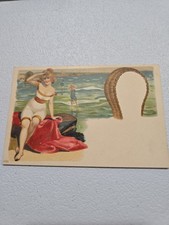 Vintage Antique Bathing Beauty pin-up Style Postcard picture