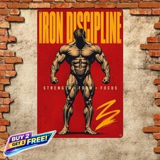 Bodybuilder Motivational Poster Gym Fitness Art Metal Tin Sign Decor``` picture