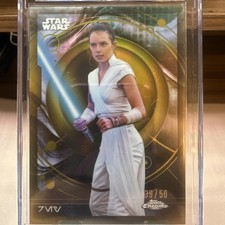 2026 topps chrome Star Wars  Rey true gold refractor  #39/50 picture