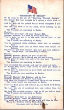 1918 WWI Patriotic Song Postcard 