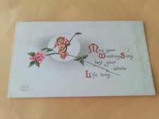 RARE 1912 LEUBRIE & ELKUS PAINTING POSTCARD #7022 CUPID SINGING WEDDING SONG picture
