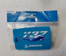 Rare Vintage Boeing 737 Promotional Luggage Tag Dual Sided Rubber 3 1/4 Inch picture