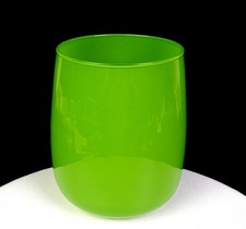Polish Cased Studio Art Glass Hand Blown Chartreuse Green 6 3/4