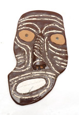 Northwest Coast Pottery Mask Art Huron Village Signed Vtg Native American Indian picture