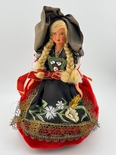 Vintage French Female Celluloid Dress Doll Costume Embroidered Dress picture