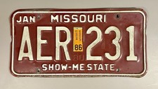 Vintage 1980 Missouri License Plate Vehicle Car Tag  AER-231 Collectible Expired picture