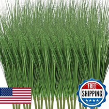 Tigeen 18 Pcs 33 Inch Faux Grasses Artificial Grass Outdoor Green picture