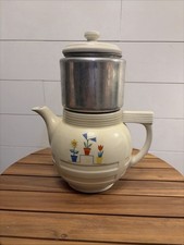 Vtg 1950s Drip-O-Lator Coffee Tea Pot, Enterprise Aluminum Co. - 6 Cup -Ceramic  picture