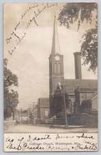 RPPC Lutheran Church Washington MO c1907 Undivided Back Postcard Street View picture
