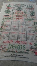 Vintage 1970 1971 Linen Calendar Tea Towel Robert Darr Wert Sterchi's 2 Sided picture