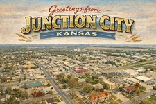Greetings From Junction City, Kansas MODERN Postcard B150 picture