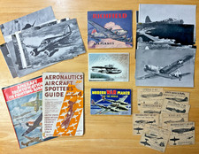 Vintage 1940s WWII Plane Spotter Lot Booklets Photos Richfield Aviation Cutouts picture
