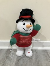 CUSTOM MADE Spinning Snowflake Snowman 2026 Gemmy Christmas Blue LEDs SEE VIDEO picture