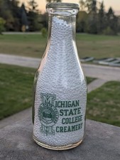 Michigan State University College Milk Bottle Dairy East Lansing MI Michigan MSU picture