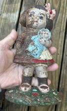 Antique Hubley Cast Iron Doorstop by Grace Drayton Dolly Dimple Girl Doll 1920s picture