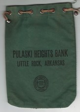 PULASKI HEIGHTS BANK LITTLE ROCK ARKANSAS MONEY BAG picture
