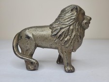 VINTAGE CAST IRON LION FIGURINE STATUE SILVER TONE HUBLEY AC WILLIAMS KENTON picture