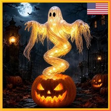 LED Swirling Ghost Pumpkin Yard Lamp | Lighted Halloween Garden Decor, Outdoor L picture