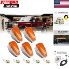 5 Amber LED Cab Roof Marker Lights for Ford F-Series 1973-1997 picture