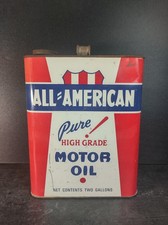 Vintage All American 2 Gallon Motor Oil Can Empty General Store Display picture
