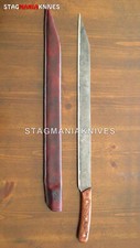 Premium Hand Forged J2 Steel Full Tang Hunting Seax Saxons Sword Vintage picture