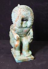 Native American Dog Soldier Hand Carved Turquoise  Powwow Lakota Cheyenne picture