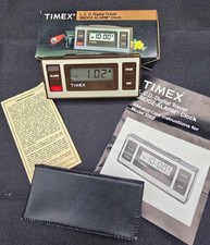 Vintage 1980s Timex Digital Travel Alarm Clock Model 5302-504 w/ Box,Manual,Case picture