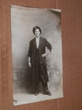 SANTA MARIA CALIFORNIA - 1910 REAL PHOTO POSTCARD - CHAP with LEATHER GLOVES CIG picture