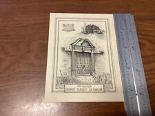Original BOOKPLATE - ex libris - GEORGE DUDLEY SEYMOUR door and house picture