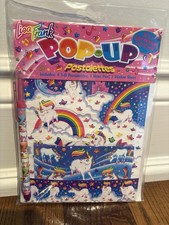 Vintage Lisa Frank 4 Pop-up Postalettes & Stickers Markie Unicorn Complete picture