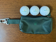ROLEX TaylorMade Golf Ball Pouch Set 3 Balls VIP Novelty Gift Green Carabiner picture