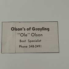 Olson's Of Grayling Ole Olson Boot Specialist 1960s MI Ad SAJ9-S70 picture
