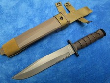 ORIGINAL USA ONTARIO MILITARY BAYONET STYLE OKC3S COMBAT BOWIE KNIFE AND SHEATH picture