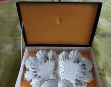 Imperial Porcelain SMCS Double Sided Serving Dish Tray Germany Bavaria Gold Rim picture