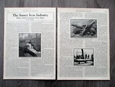 Sussex Iron Industry, where Drake's Cannons were made, Two Page Article 1930's picture