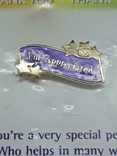 Vintage I'm Appreciated Stars Lapel Hat Pin Thank you On Card ~ Ships FREE picture