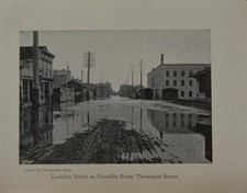 Antique Downtown Saginaw Michigan Great Flood of 1903 Art Print Photo History picture