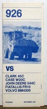 1985 Caterpillar 926 Wheel Loader VS Competition Construction Sales Brochure 1 picture