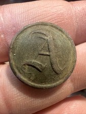 REDUCED Beautiful Confederate LOCAL Script A Civil War Dug Button picture