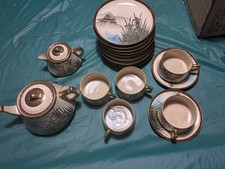 Antique Japanese Marked Satsuma Tea Snack set Gold Trim Meiji /Taisho Period picture