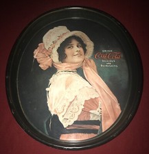 Vintage Coca-Cola Oval Metal Drink Tip Tray Enjoy Coke Collectible Home Decor picture