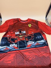 2010-2014 Fernando Alonso Ferrari Official Formual 1 T-Shirt Short Sleeve Rare picture